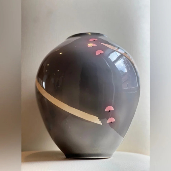 Vintage ceramic vase 1980s contemporary Signed Harris & Stiles 1983 - Picture 2 of 7